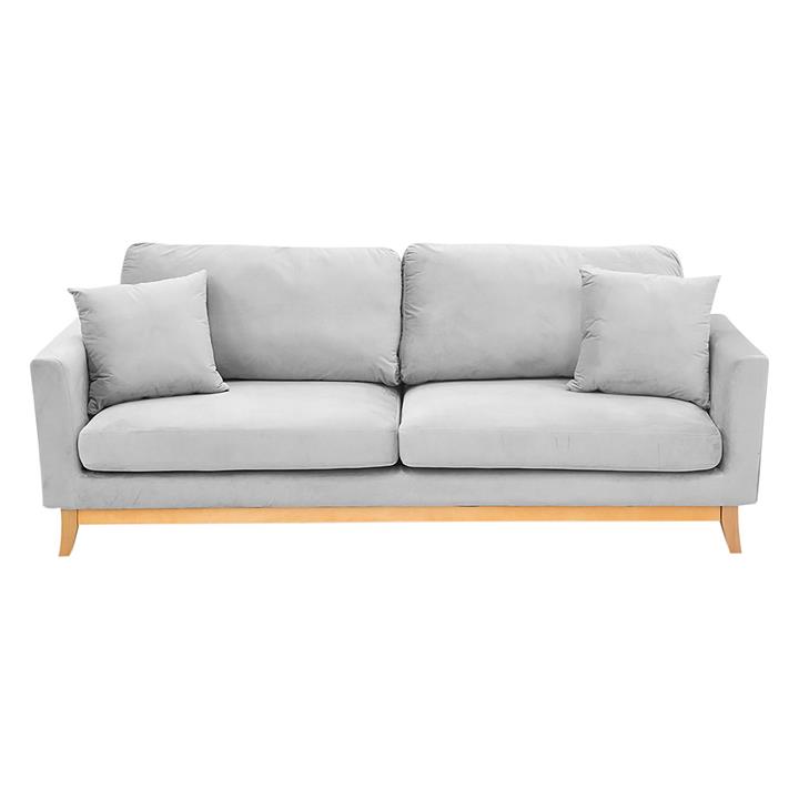 Freya 3Seater Velvet Sofa Bed in Light Grey by Unique Home by Unique