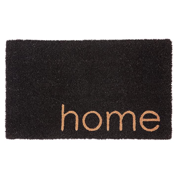 Home Coir & PVC Backed Doormat Size 47 x 75cm in Black by Fab Habitat