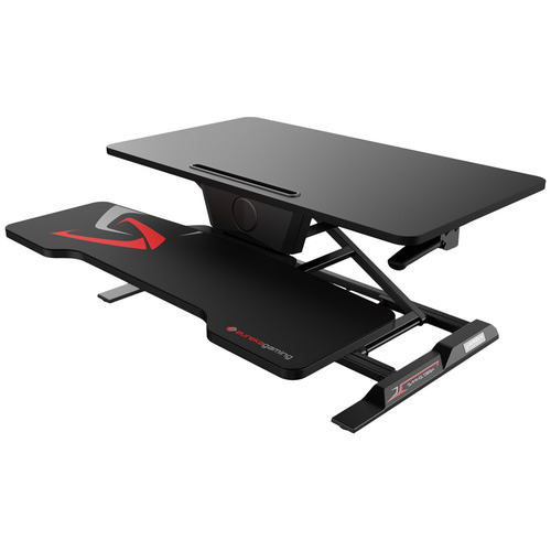 Black Carlson Ergonomic Adjustable Gaming Sit & Stand Desk Riser by