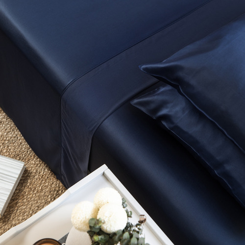 Signature Sateen Bamboo Lyocell Fitted Sheet Size King Single, Colour Ocean by Temple