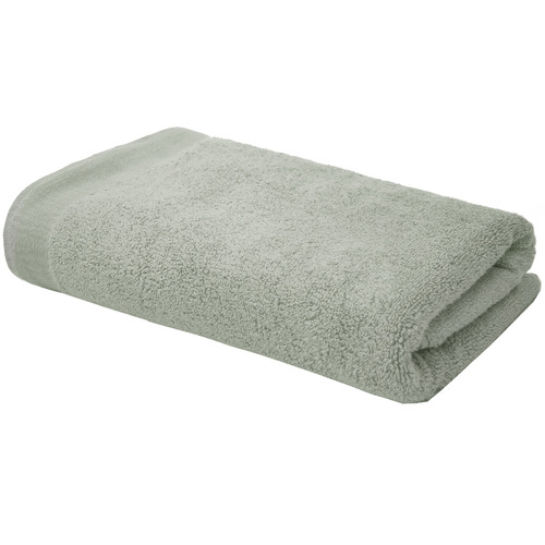 Elvire Cotton Bathroom Towels Colour Sage, Type Bath Sheet by Temple