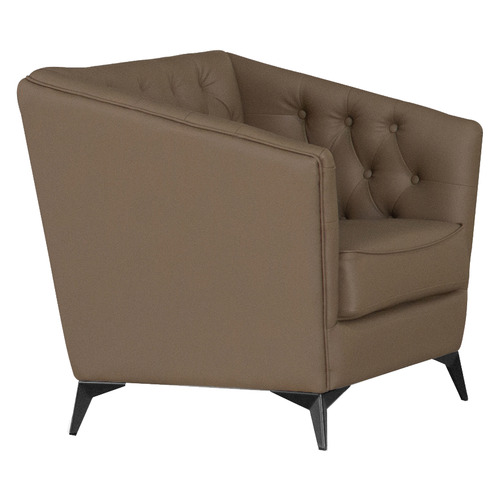 Lupton Faux Leather Armchair Colour Brown by Temple & ster Style