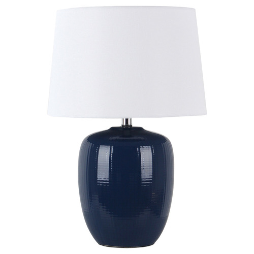 Ellana Table Lamp Shade Colour / Base Colour White / Blue by Temple