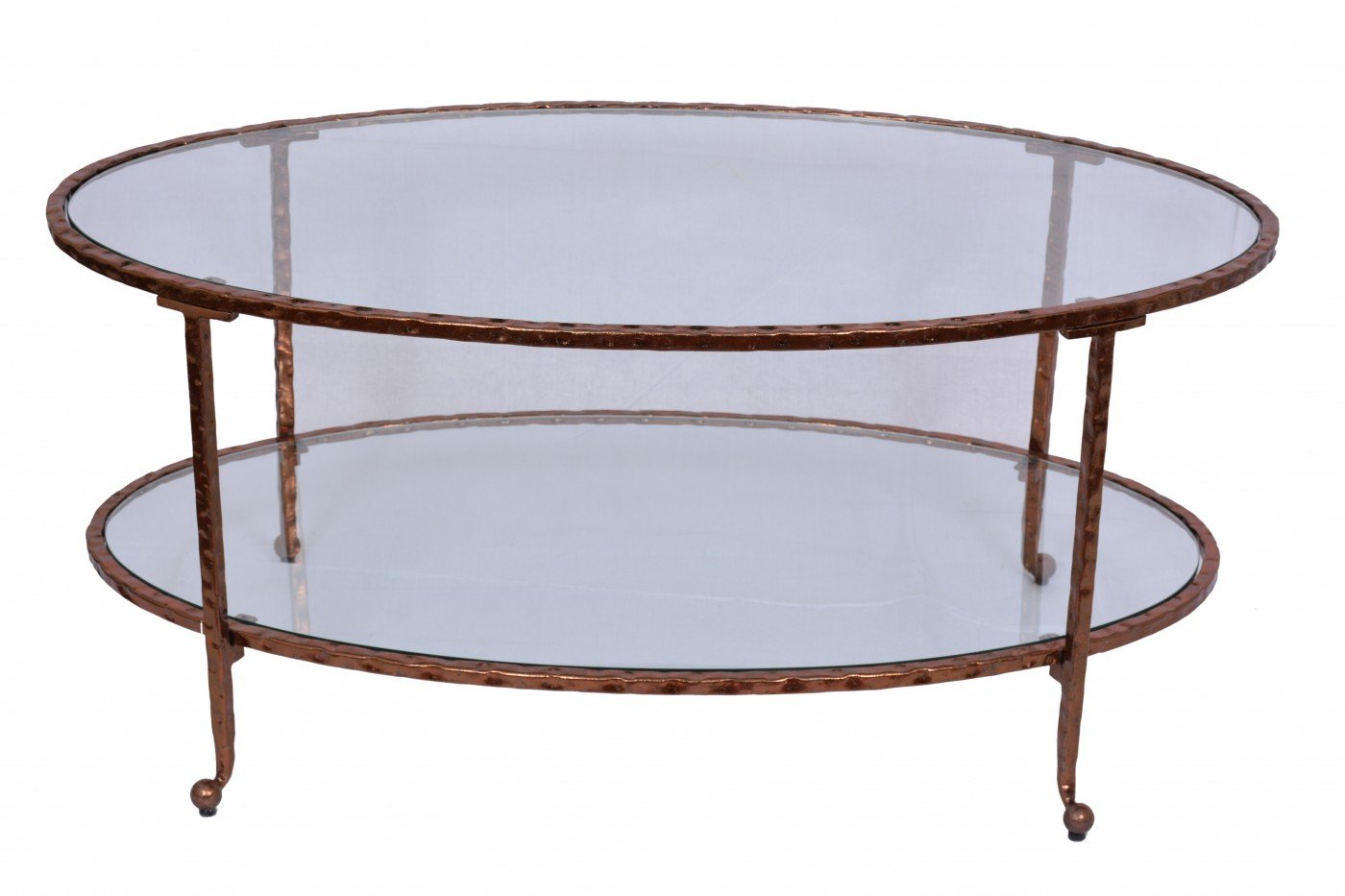 Hammered Oval Coffee Table Copper Leaf by Tantra Style Sourcebook