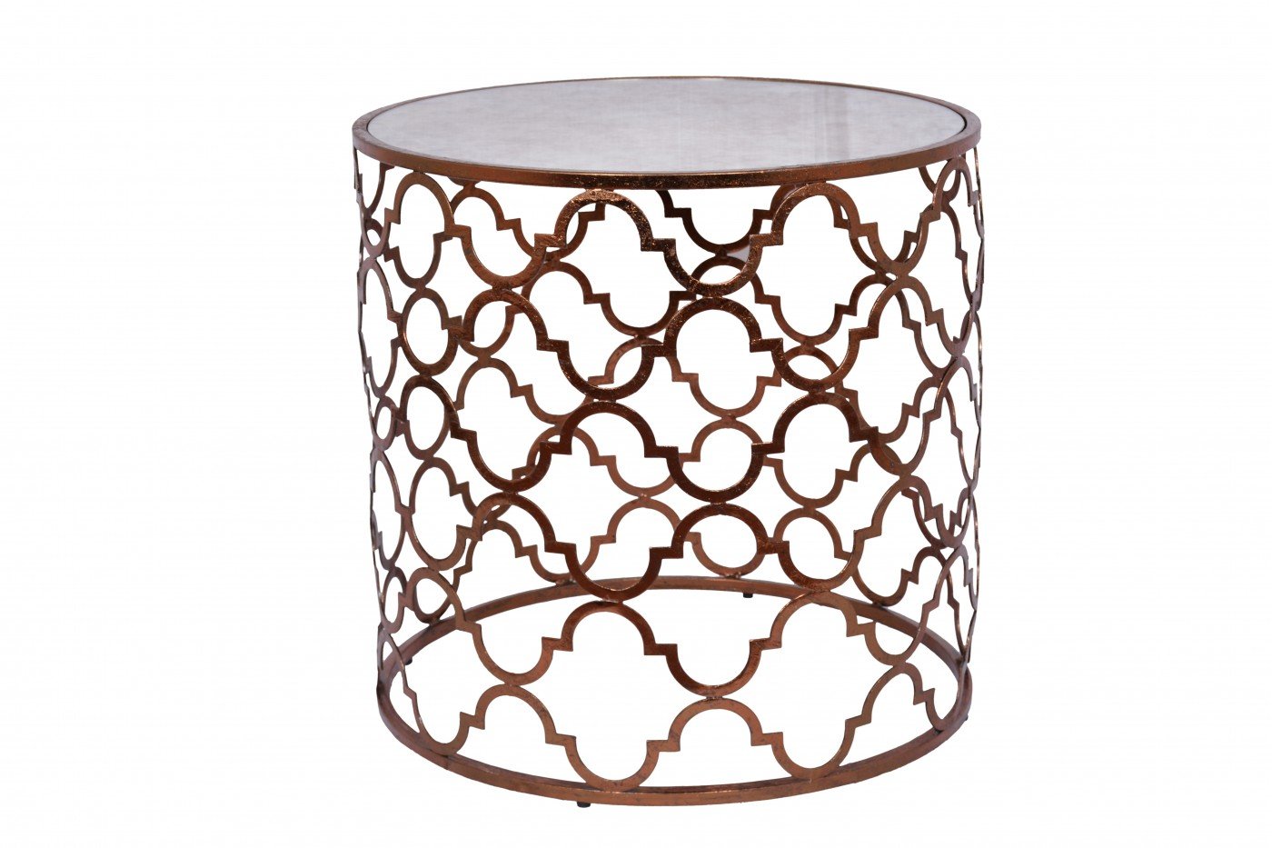 Quadrefoil Side Table Copper Leaf by Tantra Style Sourcebook