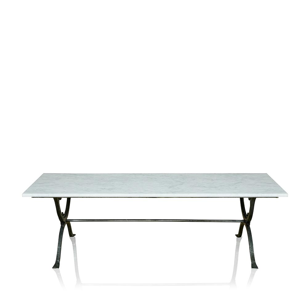 Arles Wrought Iron Coffee Table With Marble Top by Trilogy Furniture