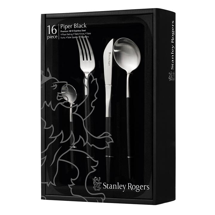 Piper 16Piece Cutlery Set in Black by Stanley Rogers by Stanley Rogers