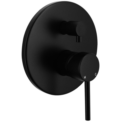 Round Matte Black Shower Mixer & Diverter by Temple & ster Style
