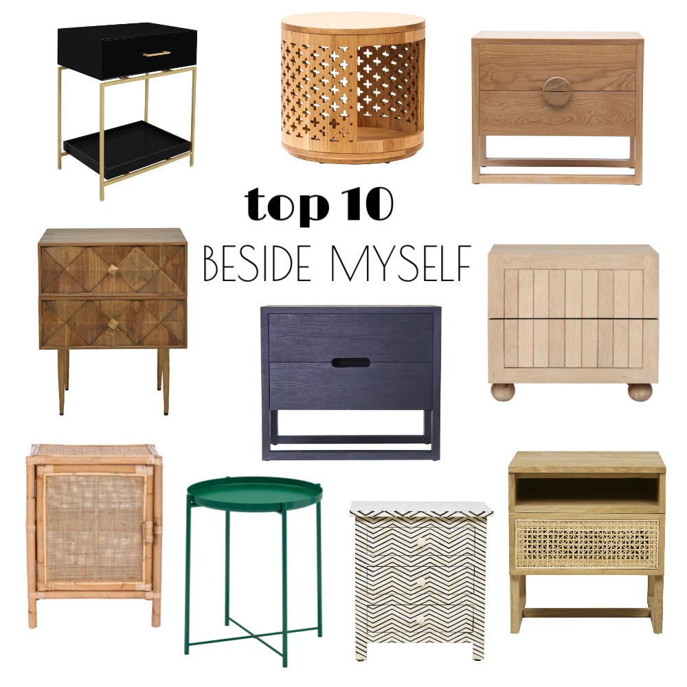 Top 10 bedside tables Interior Design Mood Board by Kylie Tyrrell