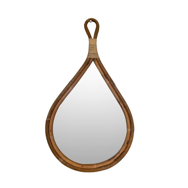 Annisa Rattan Frame Teardrop Wall Mirror, 90cm by Oliver Willson