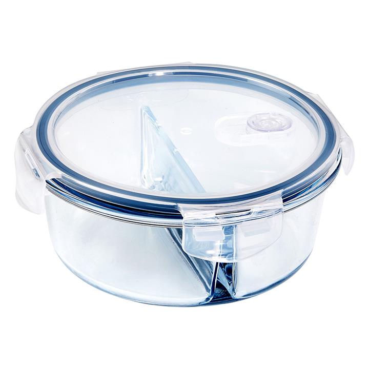 Glass Container 2 Division, Round in Light Brown by Wiltshire by