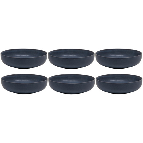 Set of 6 Salt & Pepper Midnight Hue 20cm Stoneware Bowls by Temple