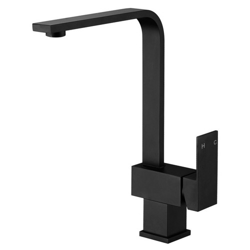 Matte Black Brass Gooseneck Basin Mixer Tap by Temple & ster Style