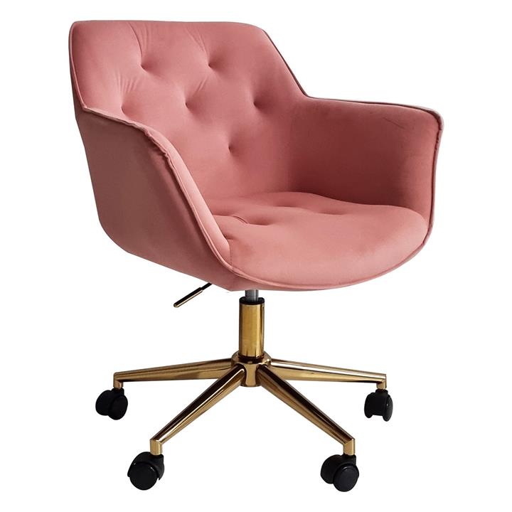 Chifley Velvet Office Chair in Pink by HOMESTAR by HOMESTAR Style