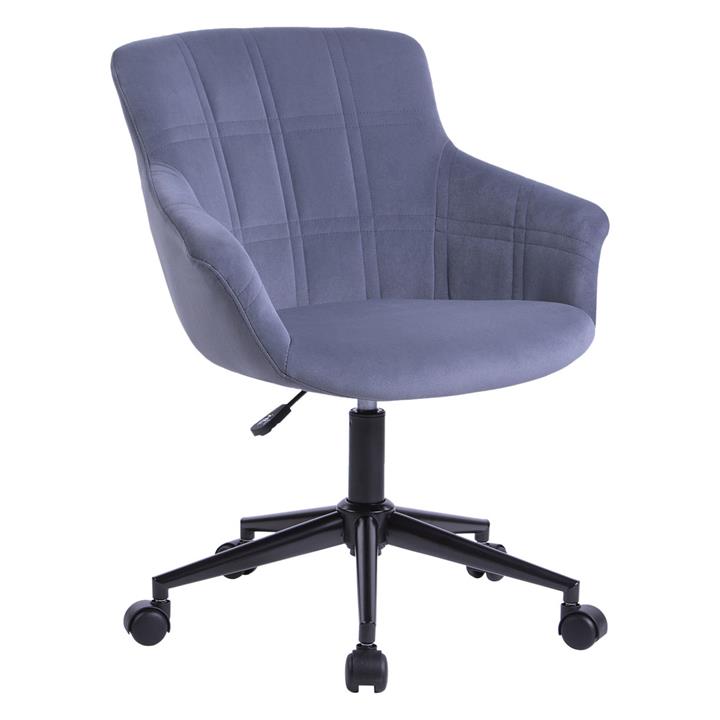 Aisha Velvet Office Chair in Grey by Furniture by Furniture
