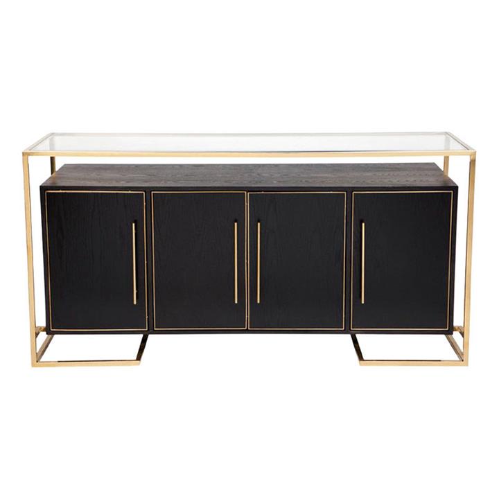 Vogue Glass Top Sideboard in Gold by CAFE Lighting & Living by CAFE