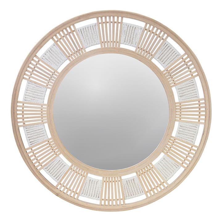 Sonny Rattan Round Wall Mirror in White by j.elliot HOME by j.elliot