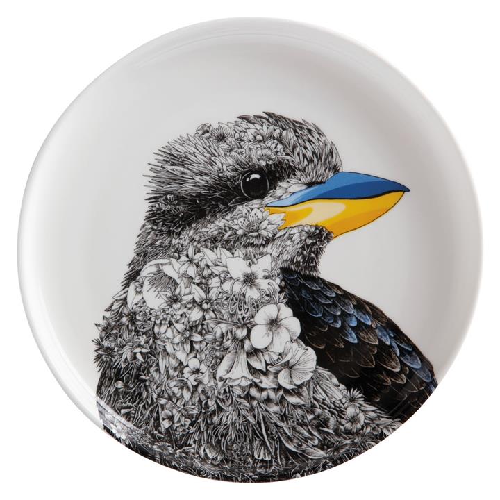 Marini Ferlazzo Birds Plate, Kookaburra in Black by Maxwell & Williams