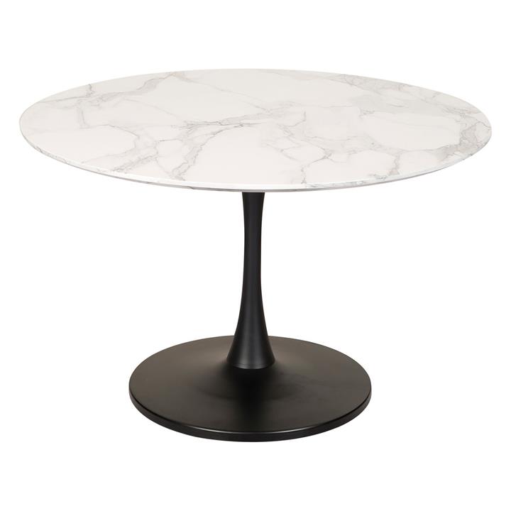Evelyn Round Marble Effect Dining Table in White by Bay Road Designs by