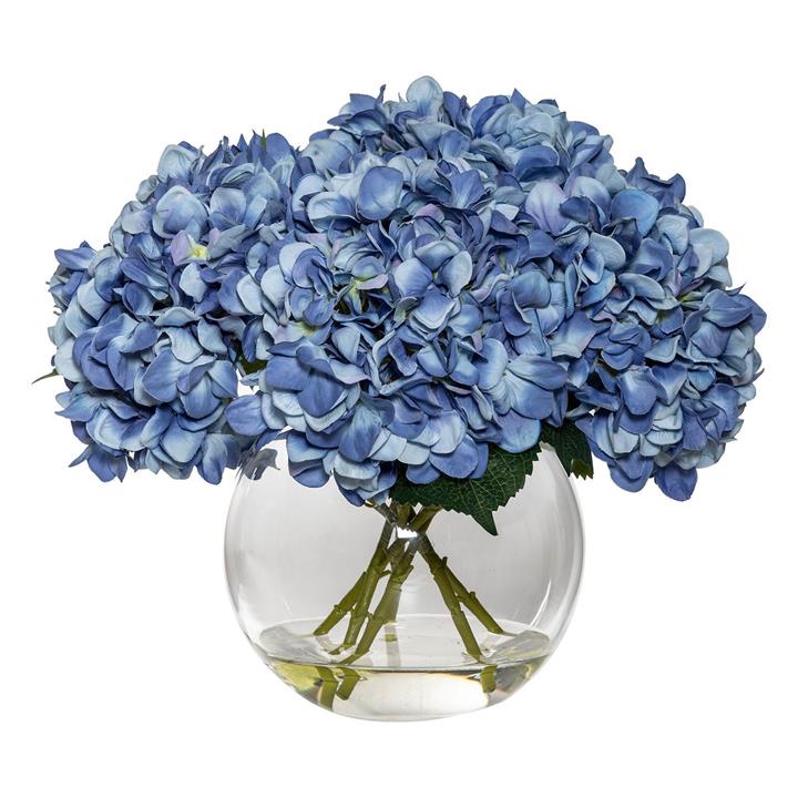 Hydrangea in Phoebe Sphere Vase (Artificial) in White by Rogue by Rogue