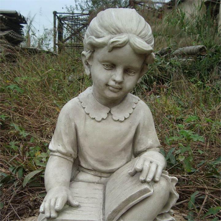 Girl Reading Statue in Grey by The Complete Garden by The Complete Garden Style Sourcebook