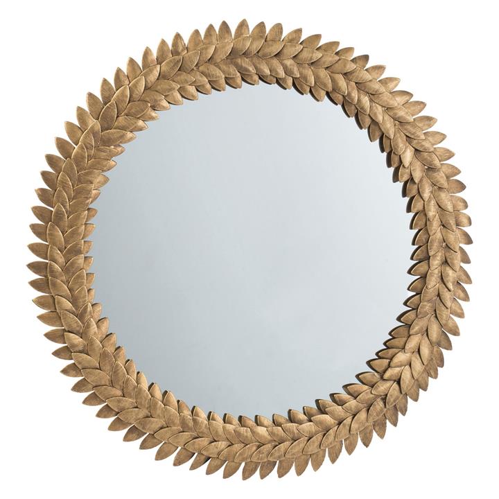 Beatrice Round Wall Mirror in Gold by Alliance Furniture by Alliance