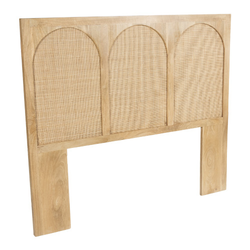 Natural Kamala Mango Wood & Rattan Bedhead Size Queen by Temple & ster Style Sourcebook