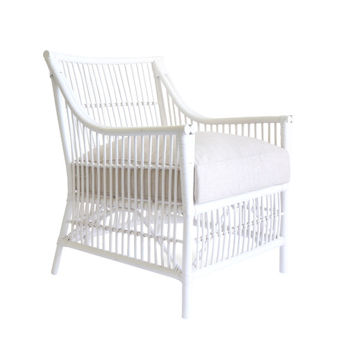 Mojave Rattan Lounge Chair Colour White by Temple & ster Style