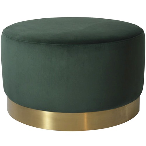 Large Milan Velvet Ottoman Colour Green by Temple & ster Style