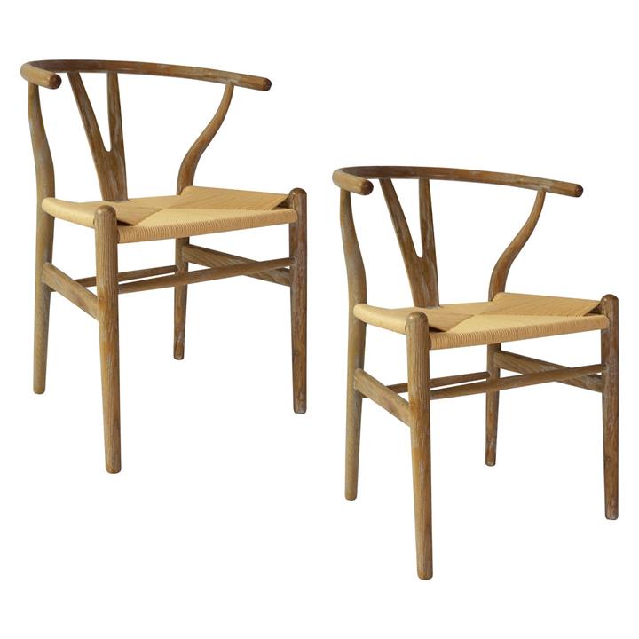 Replica Wegner Wishbone Timber Dining Chair (Set of 2) in Walnut by