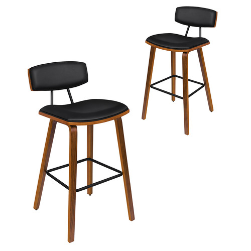 Set of 2 70cm Davion Faux Leather Bar Stools by Temple & ster