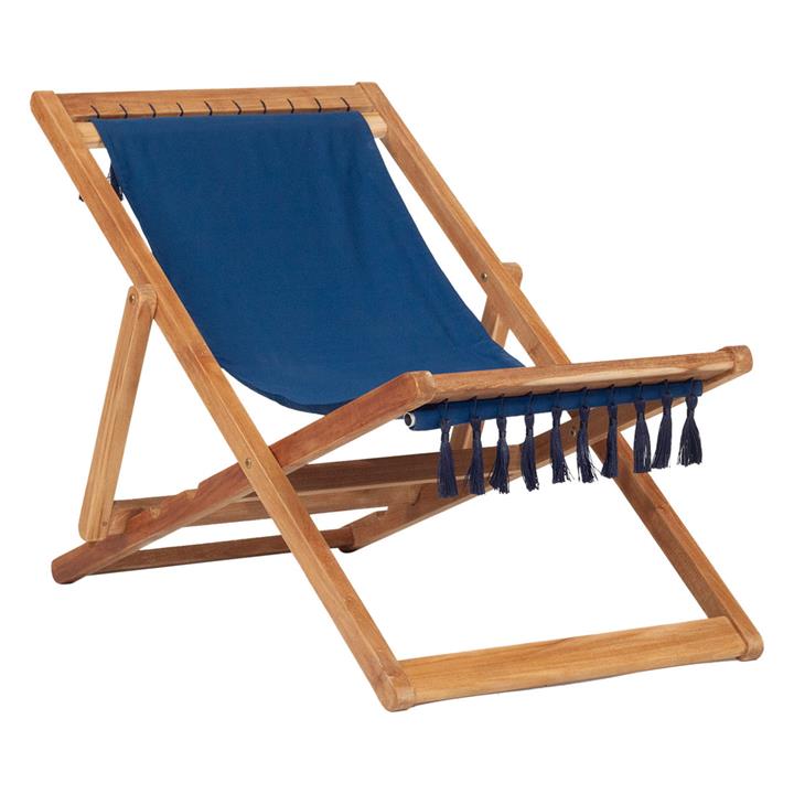 Coco Teak Beach Chair in Navy by Abide Interiors by Abide Interiors Style Sourcebook