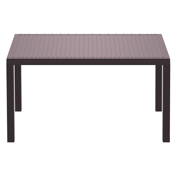 Siesta Orlando Resin Wicker Outdoor Dining Table, 140cm, Chocolate by