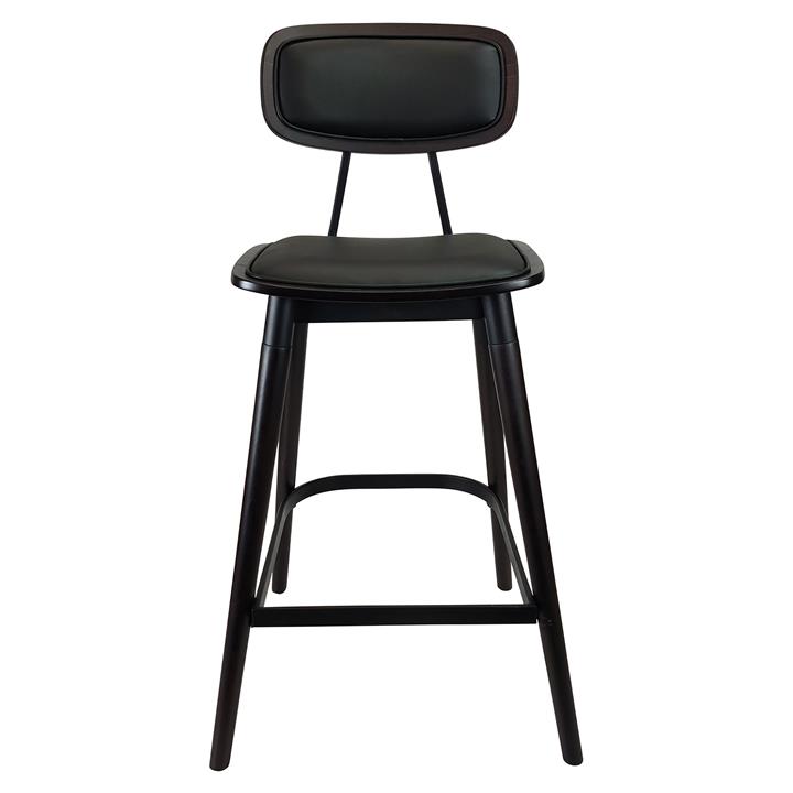 Durafurn Felix Commercial Grade Wooden Bar Stool, Vinyl Seat, Chocolate