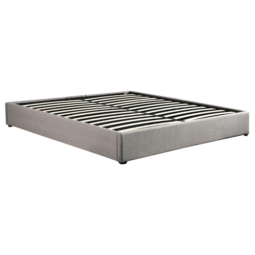 Grey Linen Terrell Gas Lift Bed Base Size Queen by Temple & ster