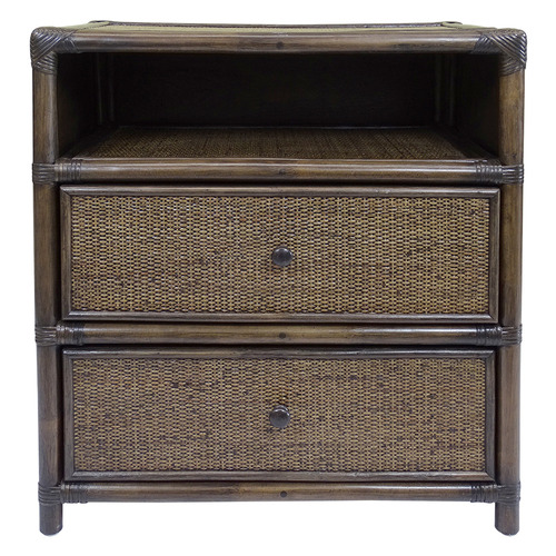 Lukas Bamboo & Rattan Bedside Table by Temple & ster Style Sourcebook