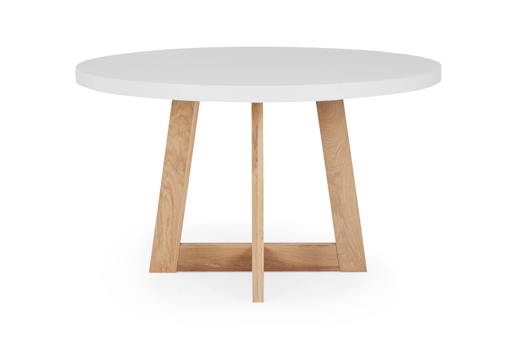 Marina Round Coastal Concrete Dining Table, White, by Lounge Lovers by