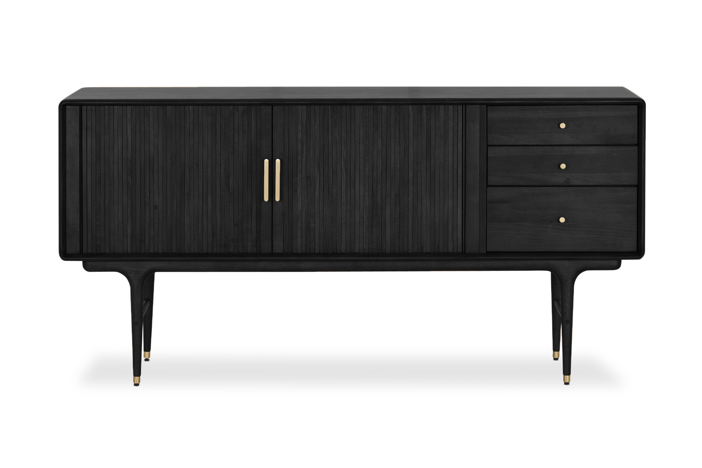Manhattan Mid Century Sideboard, Black Wood, by Lounge Lovers by Lounge
