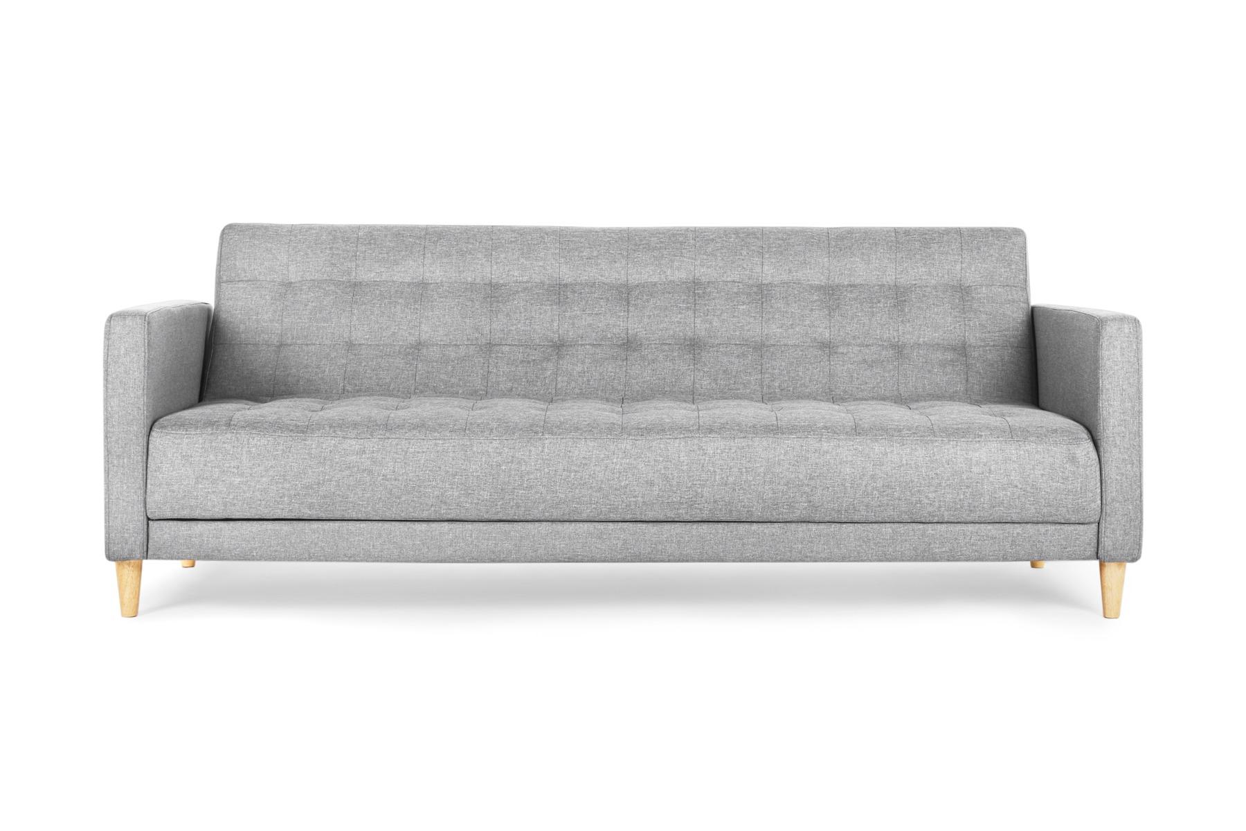 Alexis Modern 3 Seat Sofa Bed, Light Grey Fabric, by Lounge Lovers by