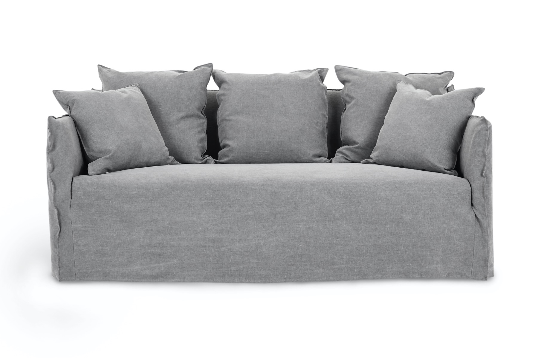 Bronte Coastal 2 Seat Sofa, Light Grey Fabric, by Lounge Lovers by