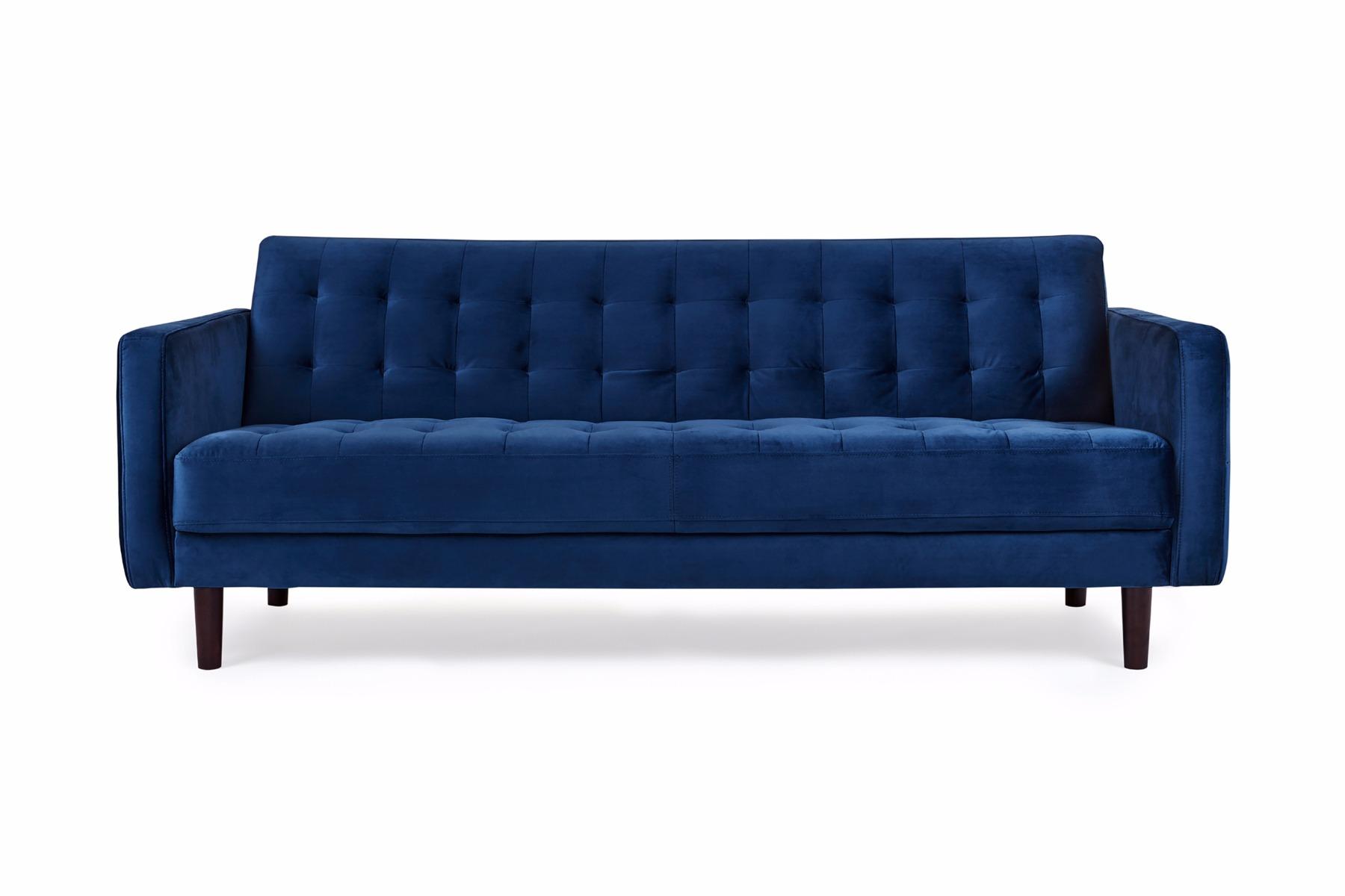 Harriett Classic 3 Seat Sofa, Blue Velvet, by Lounge Lovers by Lounge