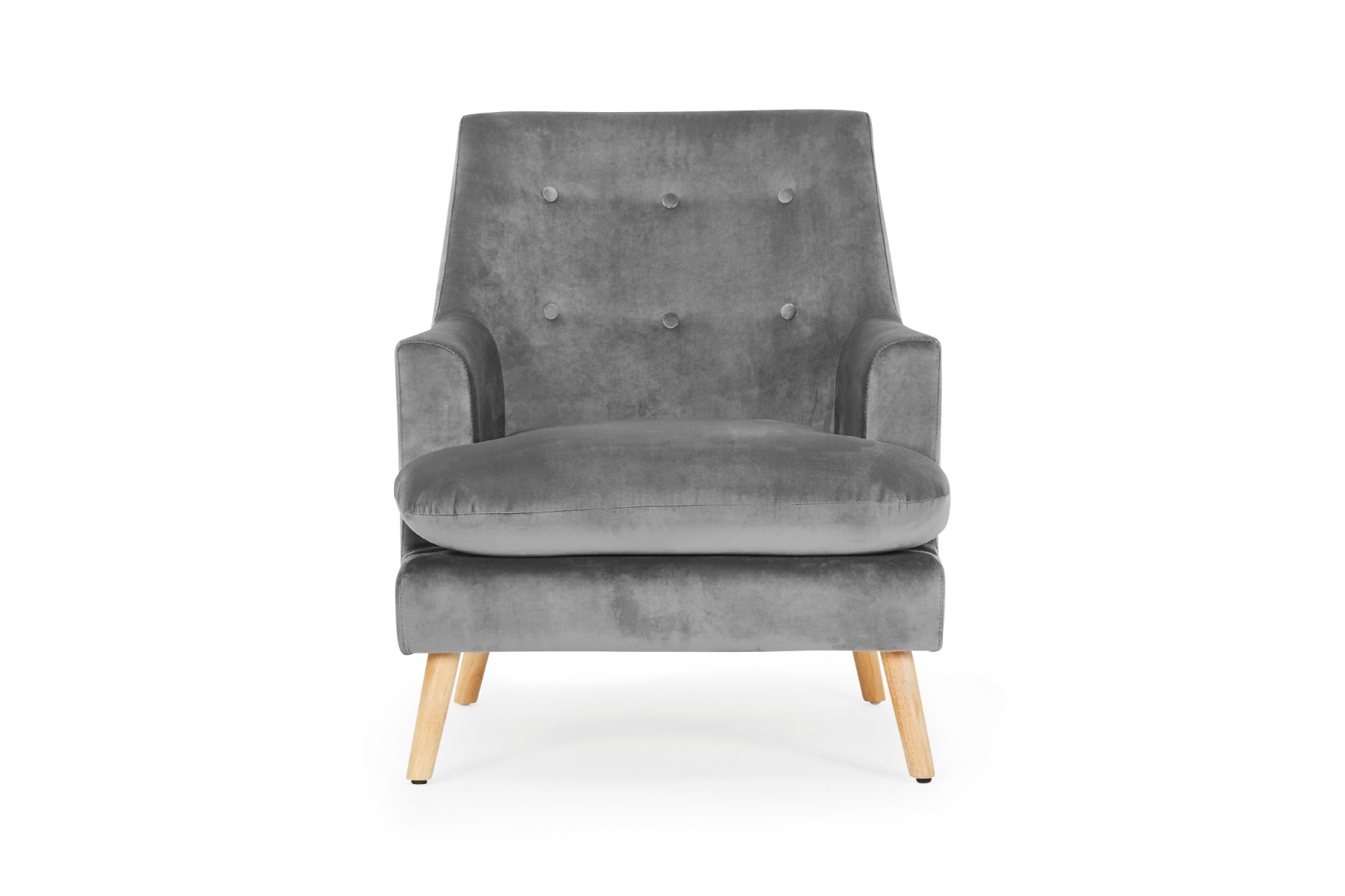 Linda Classic Armchair, Grey Velvet, by Lounge Lovers by Lounge Lovers
