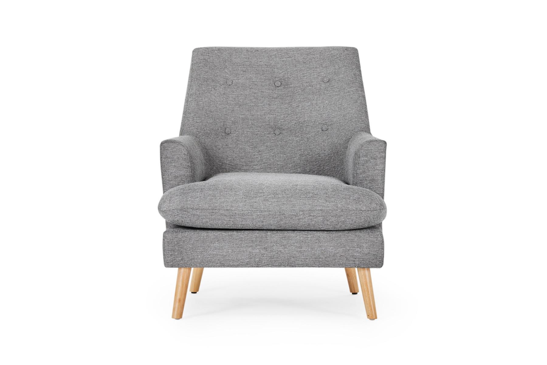 Linda Classic Armchair, Grey Fabric, by Lounge Lovers by Lounge Lovers