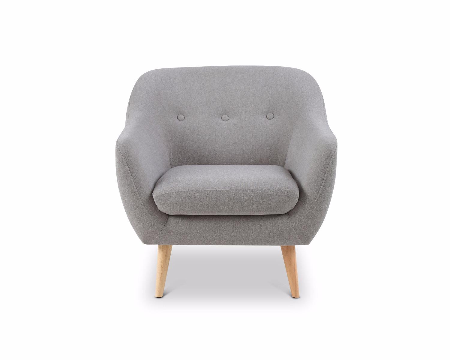 Stockholm Modern Armchair, Grey Fabric, by Lounge Lovers by Lounge