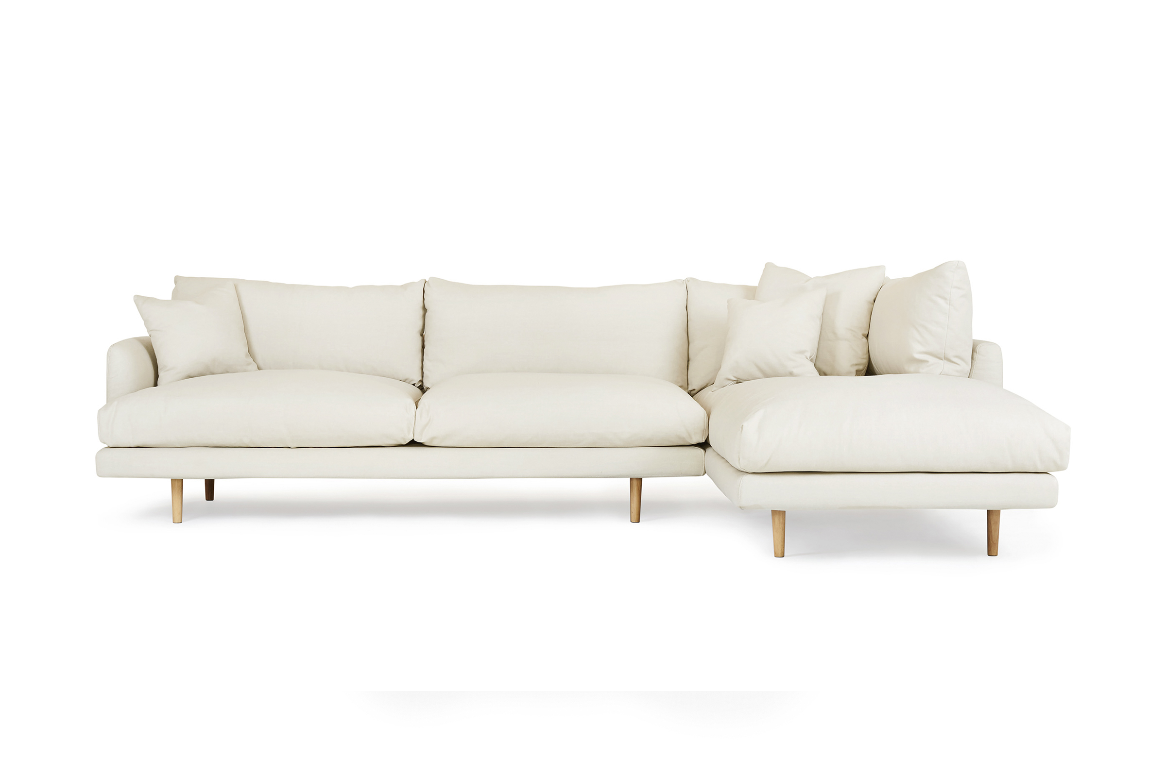 Hampton Coastal RightHand Corner Sofa, Beige Fabric, by Lounge Lovers