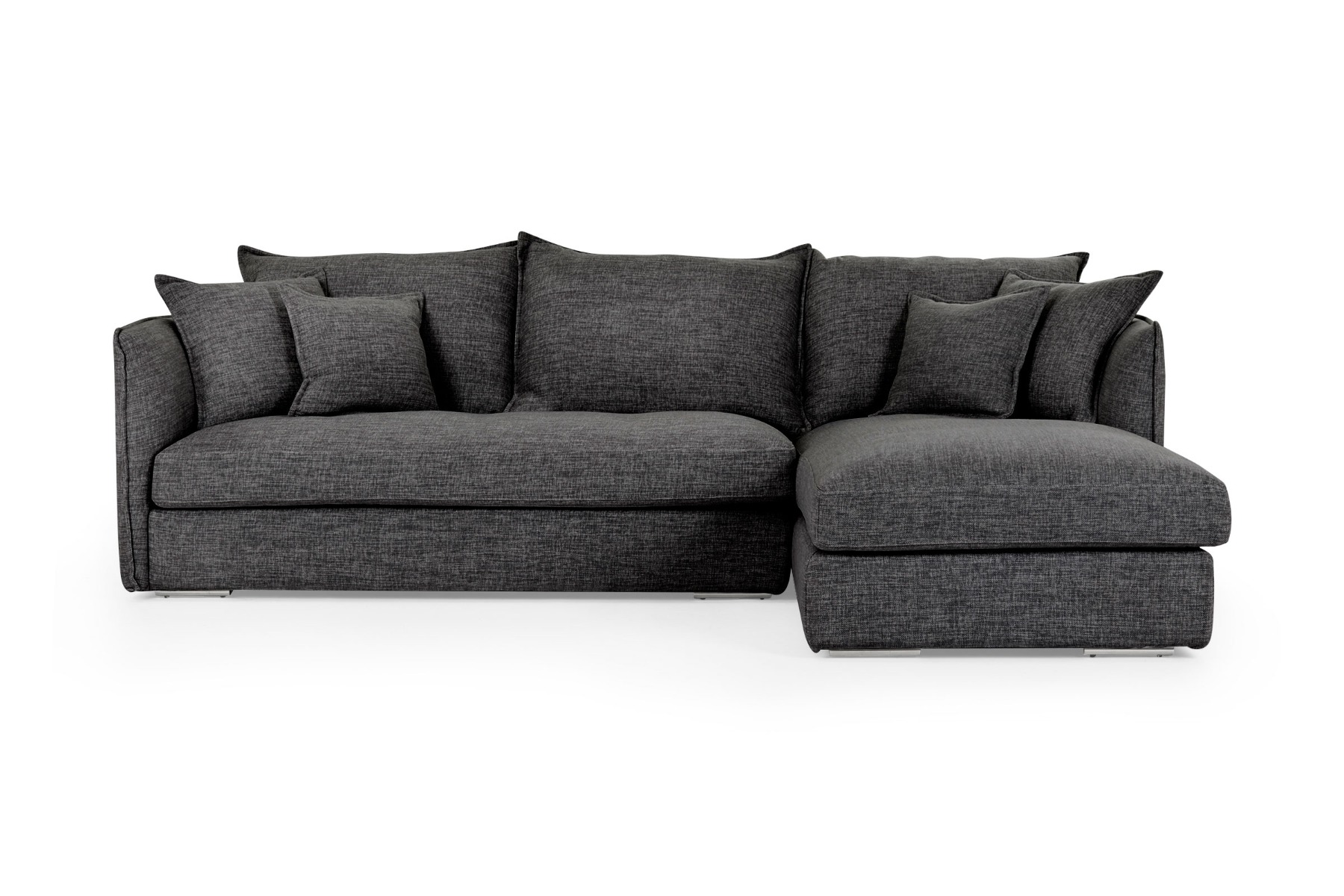 Juno Coastal RightHand Corner Sofa, Dark Grey Fabric, by Lounge Lovers