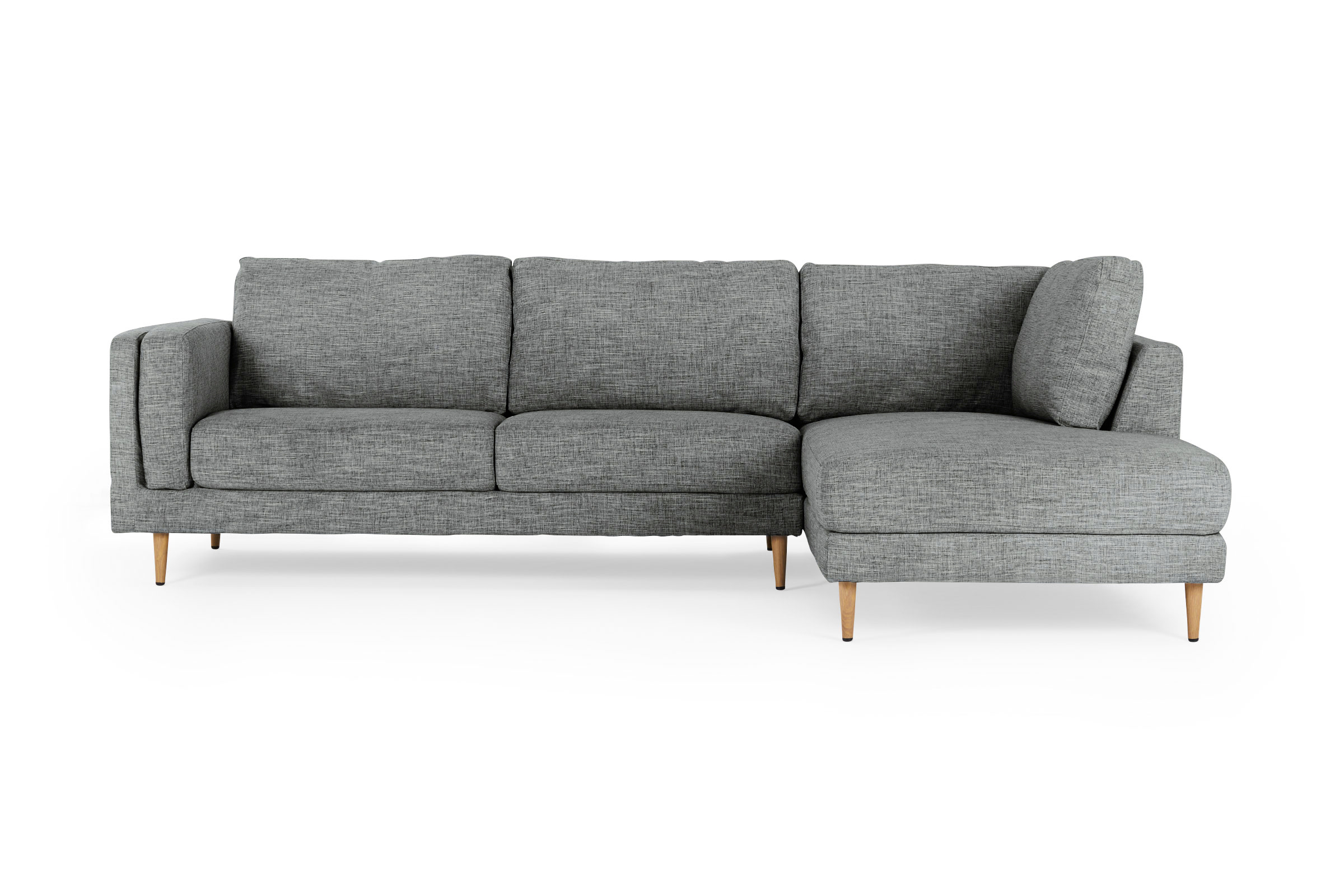 Lisa Modern RightHand Corner Sofa, Dark Grey Fabric, by Lounge Lovers