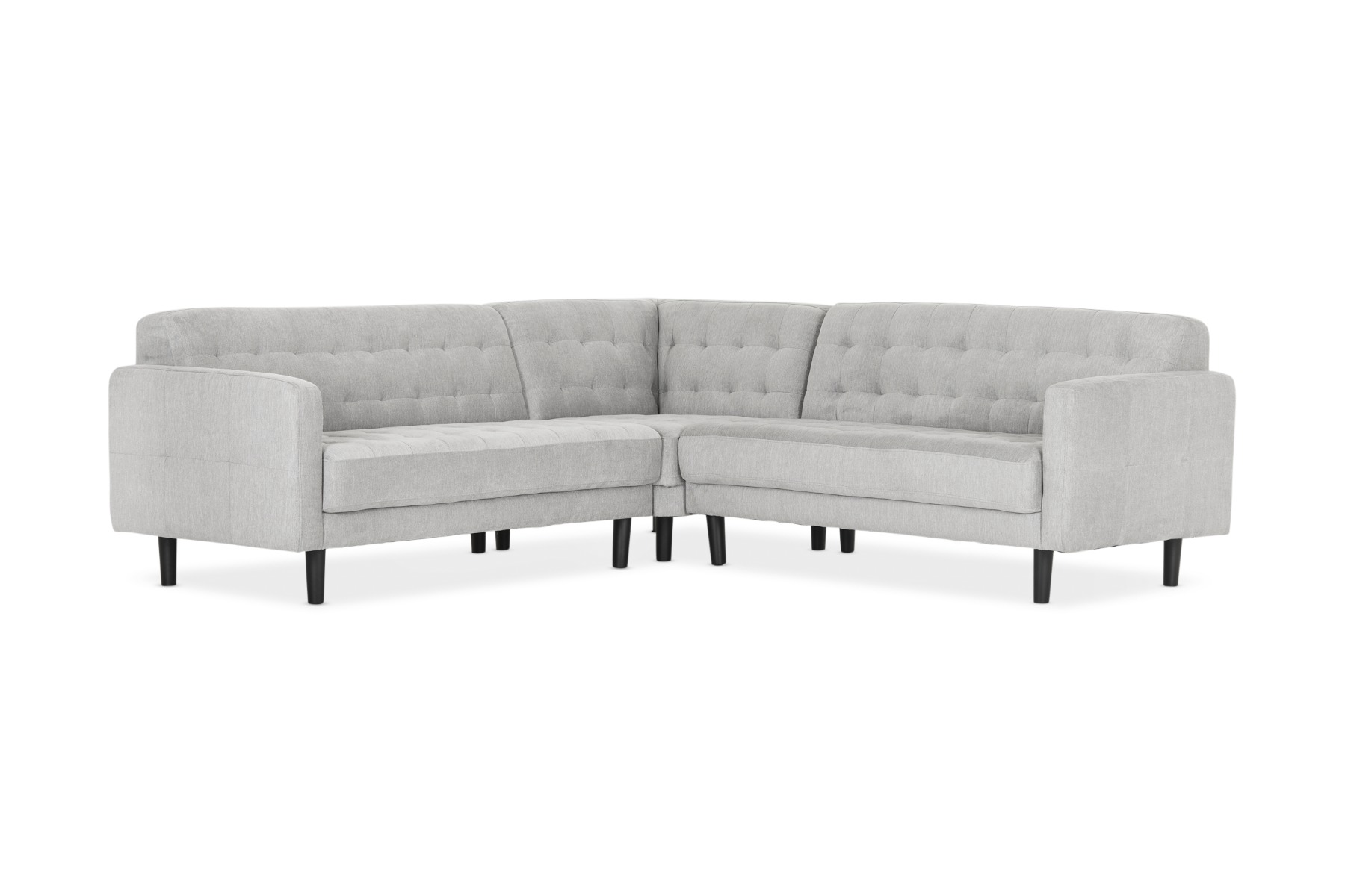 Harriett Classic Corner Sofa, Light Grey Fabric, by Lounge Lovers by