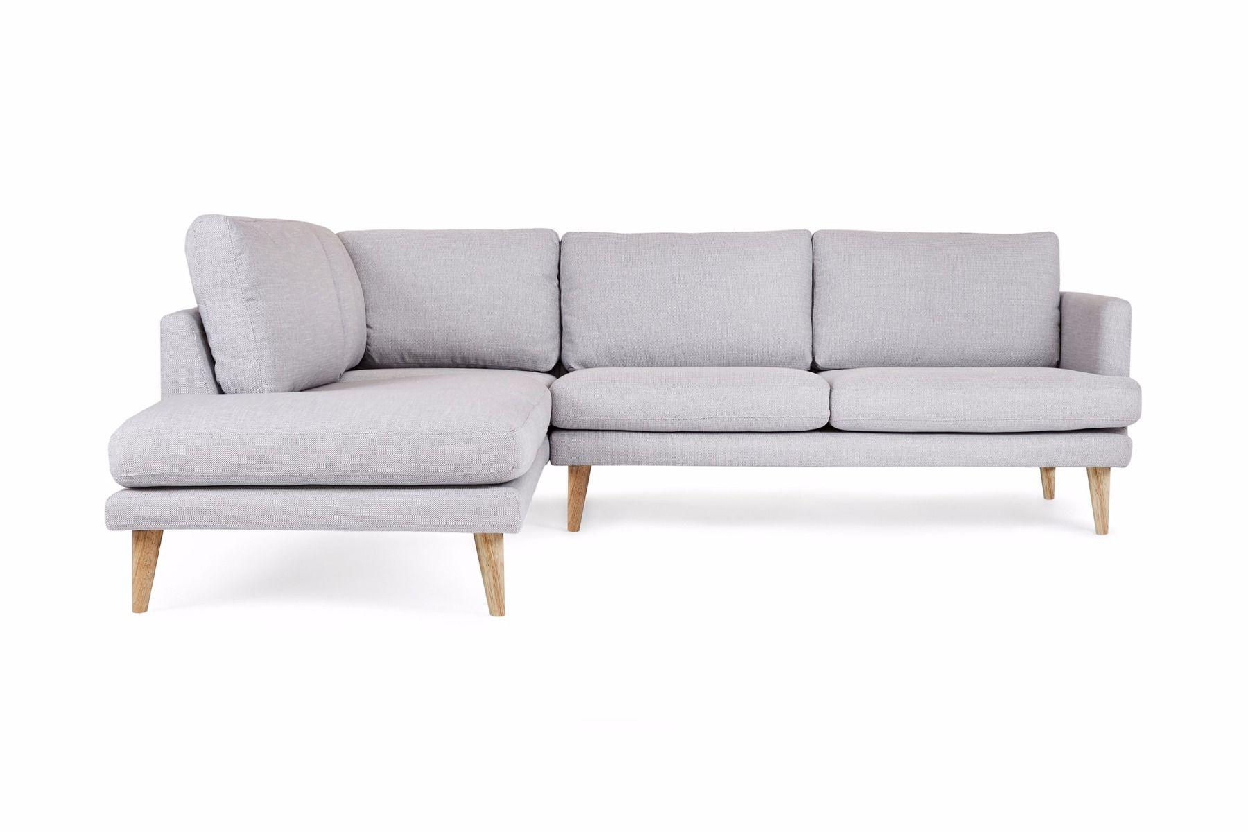 Hugo Left Hand Facing Modern Corner Sofa Bed, Grey Fabric, by Lounge