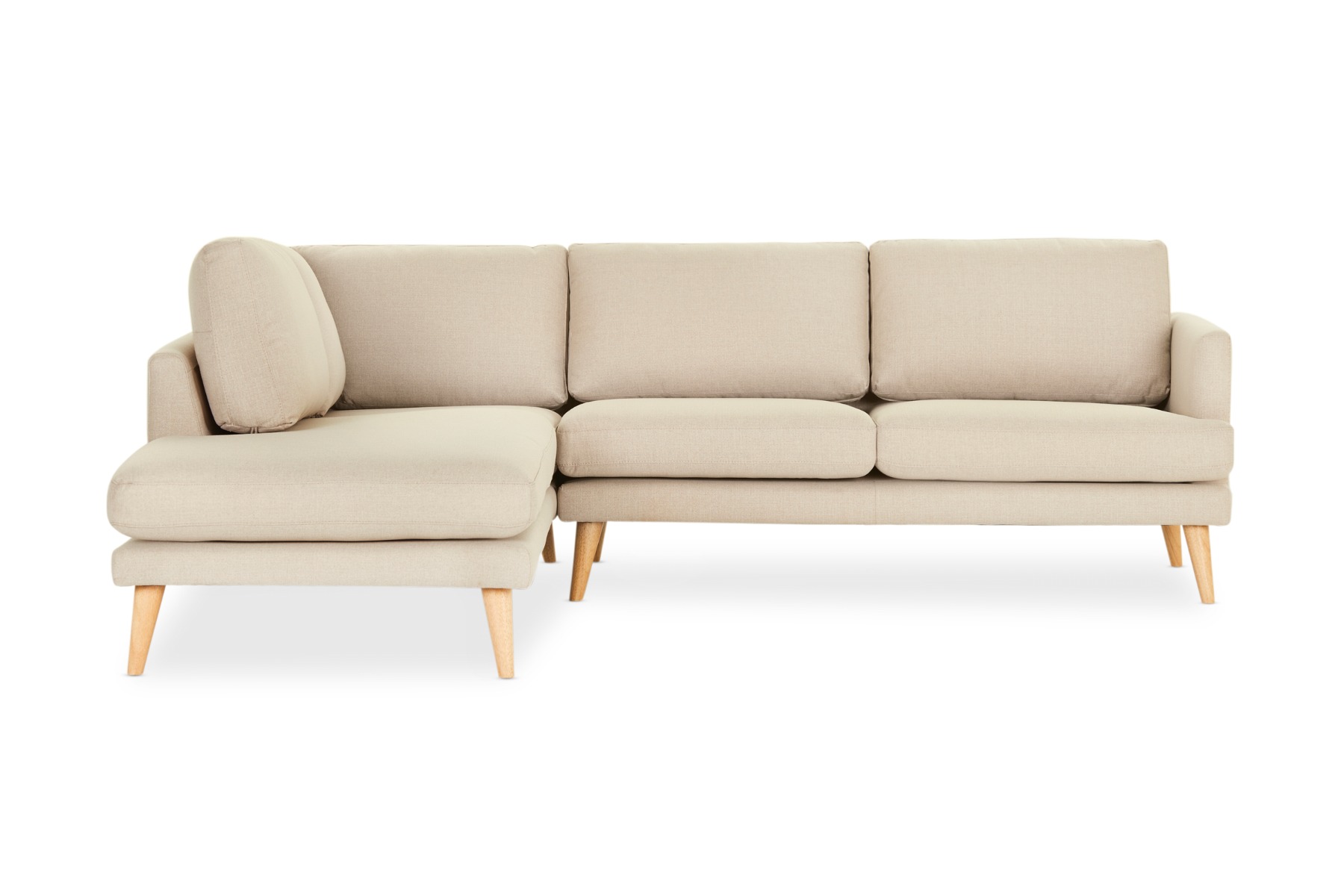 Hugo Modern LeftHand Corner Sofa, Beige Fabric, by Lounge Lovers by
